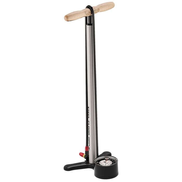 Floor Pump Lezyne STEEL FLOOR DRIVE 220psi ABS-1 PRO CHUCK 3.5 GAUGE Silver