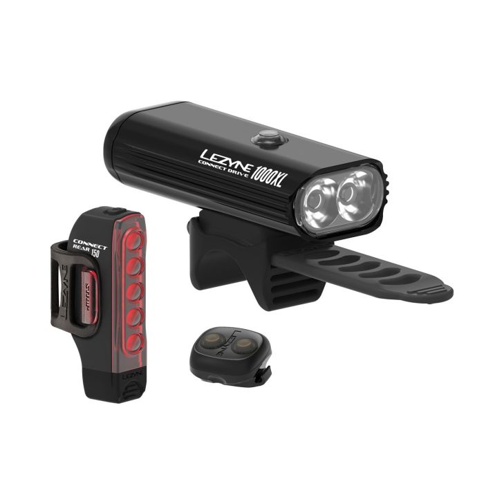 Light kit Lezyne CONNECT DRIVE PRO 1000XL / STRIP CONNECT PAIR Black