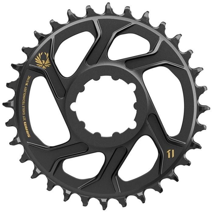 SRAM Eagle X-SYNC 2 SL 38T Direct Mount Chainring 6mm Offset Black Gold 11.6218.030.140