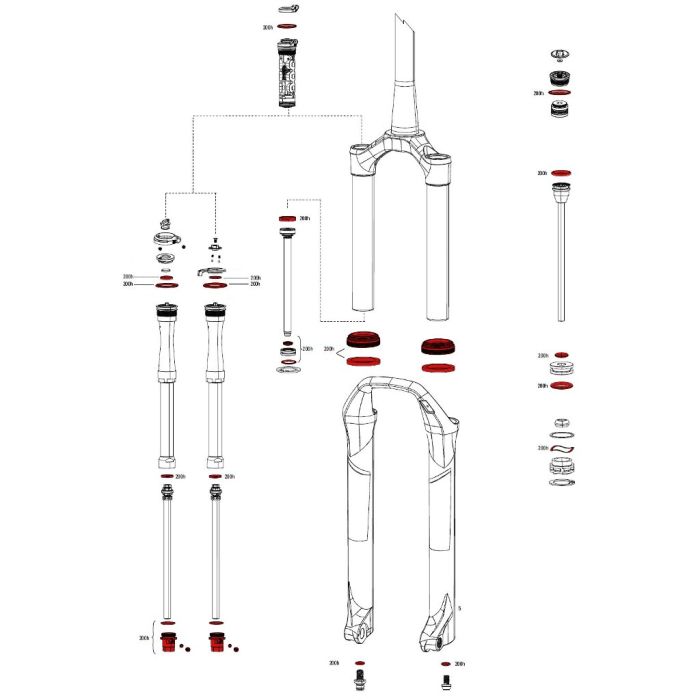 Repair kit for forks service kit ROCKSHOX SID XX / RL B1 from 2017