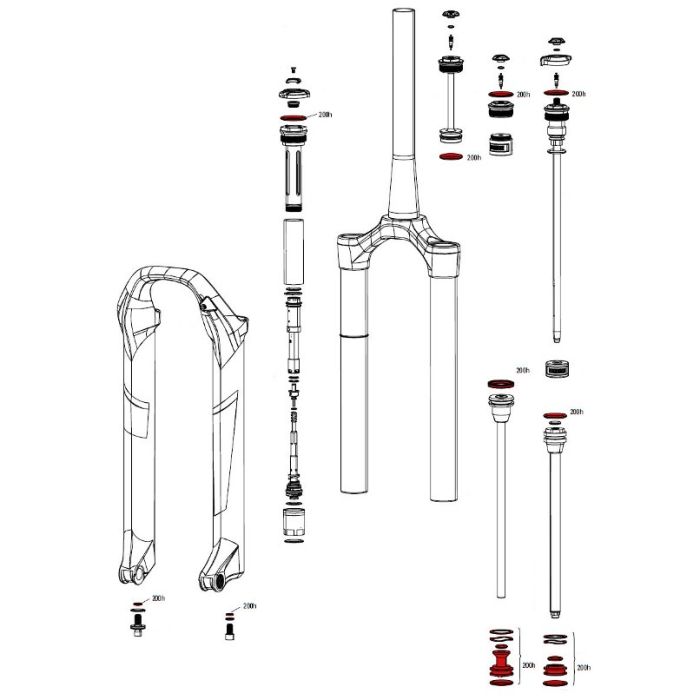 Repair kit for forks service kit ROCKSHOX Pike Dual Position Air 2014-2017