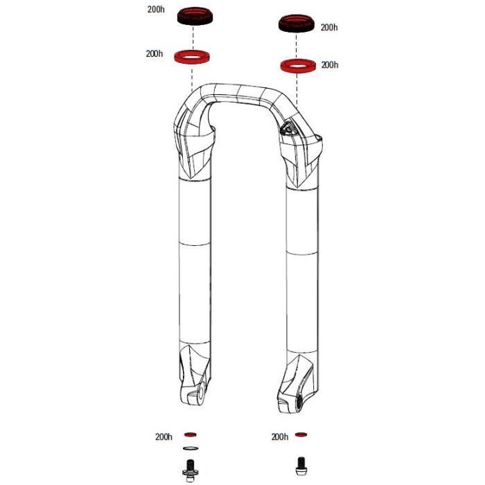 Repair kit for forks service kit ROCKSHOX Lyrik - Pike 29+ Dual Air Position