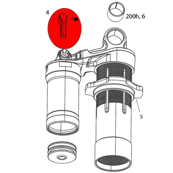 ROCKSHOX Compression Damper Adjustment Knob for Super Deluxe 2017+ 11.4115.107.070