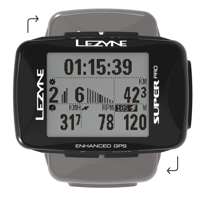 Bike Computer LEZYNE SUPER PRO GPS HRSC LOADED Black