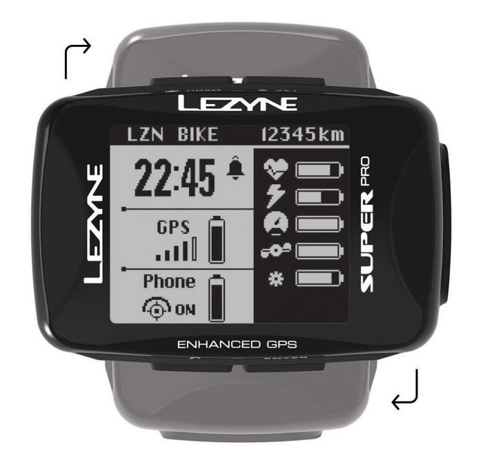 Bike Computer LEZYNE SUPER PRO GPS HRSC LOADED Black