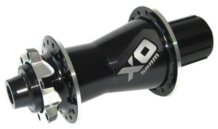 Bushing rear Sram X0 DH 6-bolt 32H Black / Silver Shimano / Sram drum 00.2018.006.023