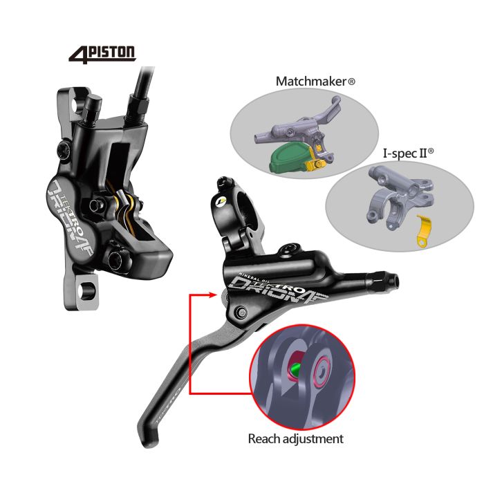 Rear hydraulic brake Tektro Orion 4P HD-M745-R 1800mm Black