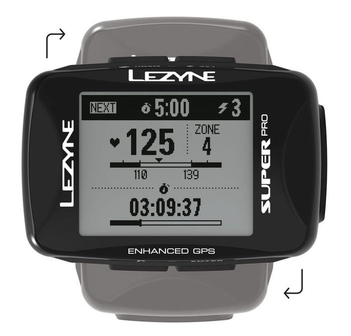 Bike Computer LEZYNE SUPER PRO GPS HRSC LOADED Black