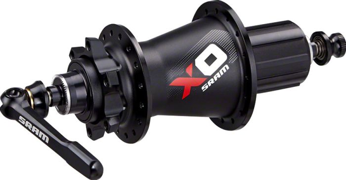 Bushing rear SRAM X0 Rear DISC QR 12mm 28H Black Red 00.2018.006.004