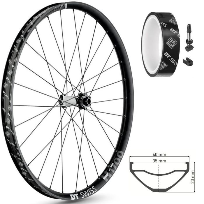 Front wheel DT Swiss H1700 Spline 35 Boost 27.5 "6-Bolt 15x110mm