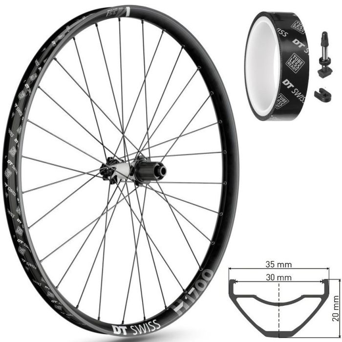 Rear wheel DT Swiss H1700 Spline 30 Boost 29 "6-Bolt Shimano HG 12x148mm