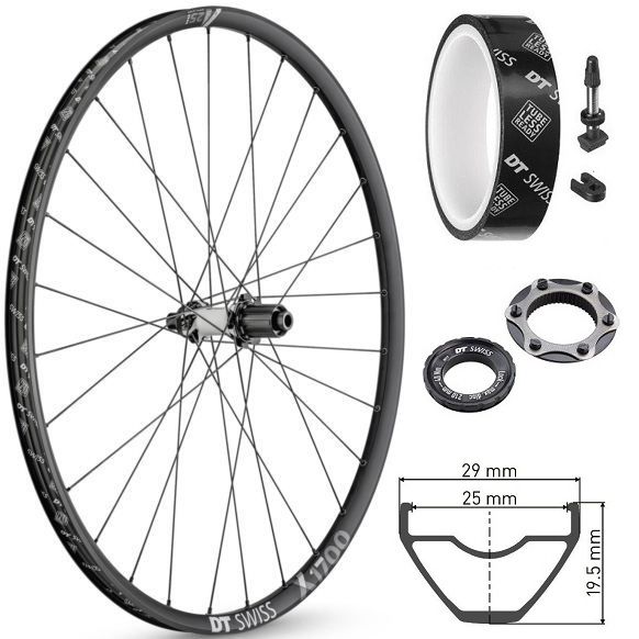 Rear wheel DT Swiss X1700 Spline 29 "Centerlock Shimano HG 12x142mm