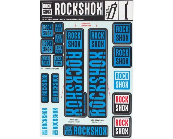 ROCKSHOX Fork Decal Kit 35mm Water Blue 11.4318.003.511