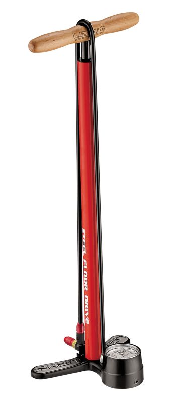 High Pressure Floor Pump LEZYNE STEEL FLOOR DRIVE 2018 Red