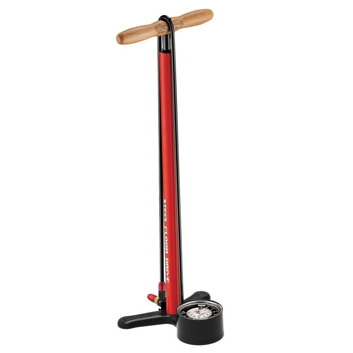 LEZYNE Floor Pump Steel Floor Drive 3.5" 220psi Y13 Red