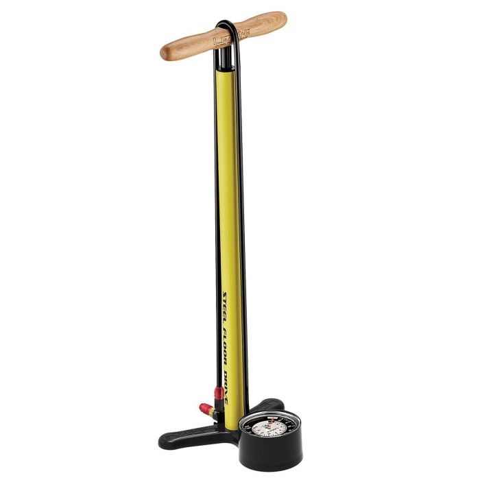 Floor Pump Lezyne STEEL FLOOR DRIVE 220psi ABS-1 PRO CHUCK 3.5 GAUGE Yellow