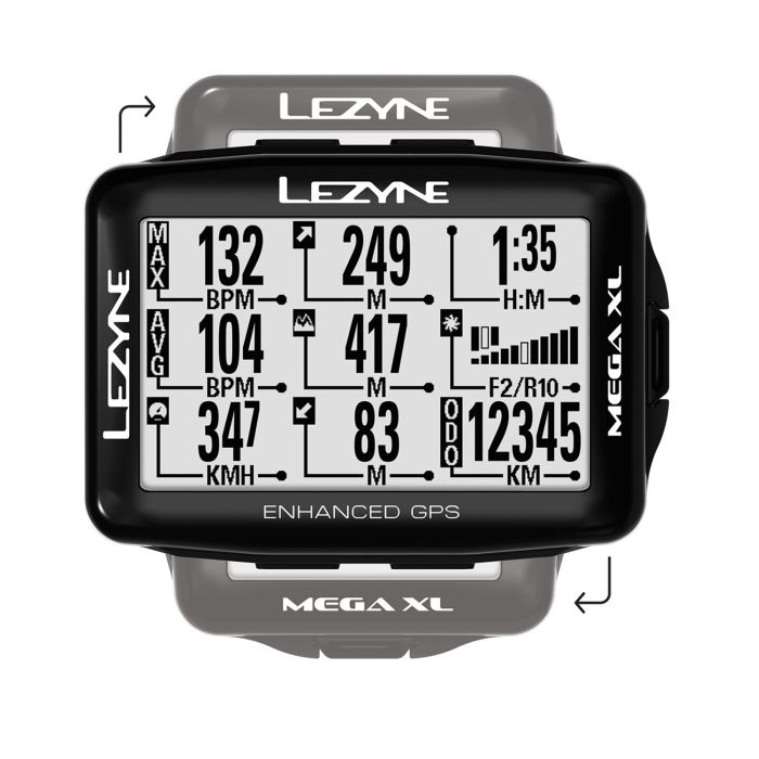 Bike Computer LEZYNE MEGA XL GPS Black