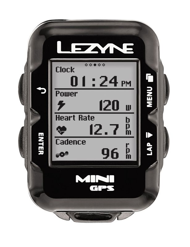 Bike computer with GPS LEZYNE MINI HR LOADED + Heart Rate Monitor Black