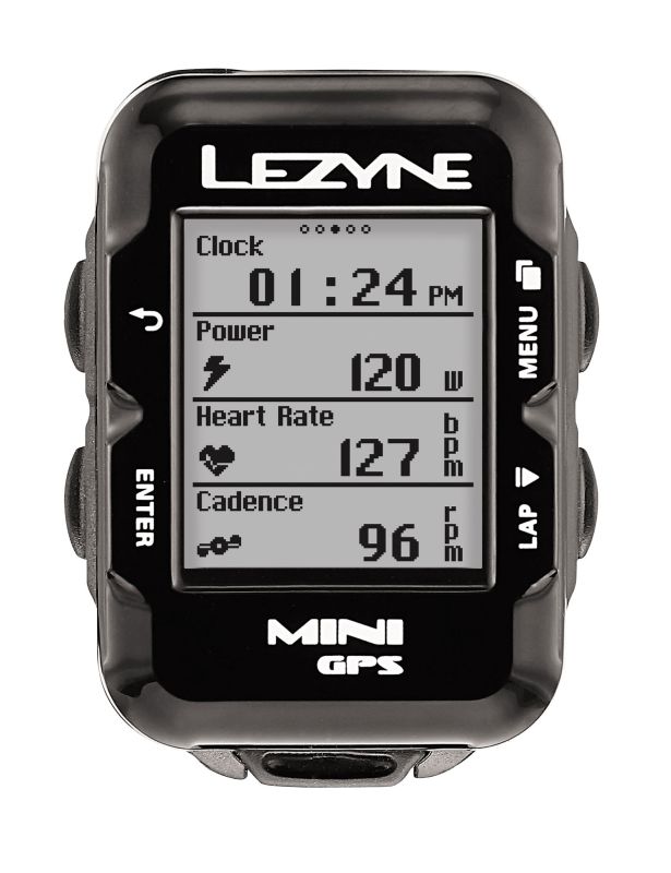 Bike computer with GPS LEZYNE MINI HR LOADED + Heart Rate Monitor Black