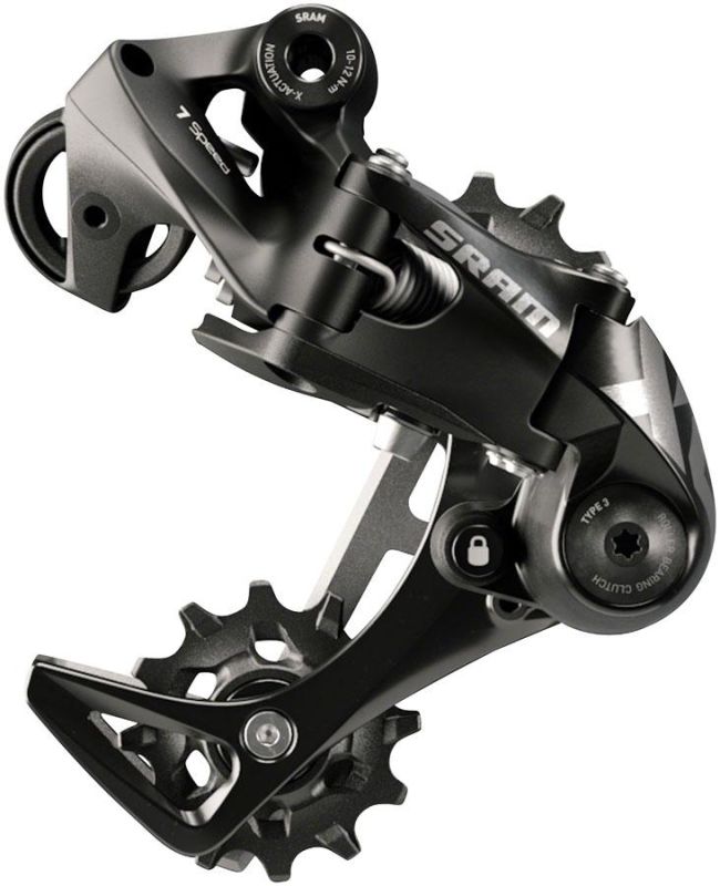 The rear derailleur SRAM X01DH 7 ck Short Cage Black 00.7518.128.002