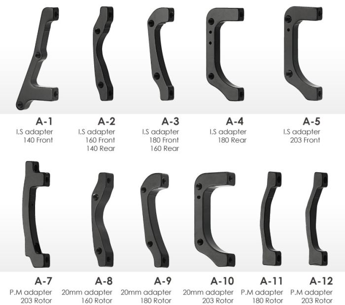 The front adapter 10 TEKTRO A-I.S axis under 20mm to 203mm rotor