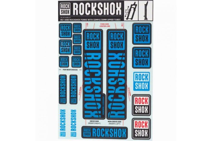 ROCKSHOX Decal Kit 30/32/RS1 Water Blue 11.4318.003.502